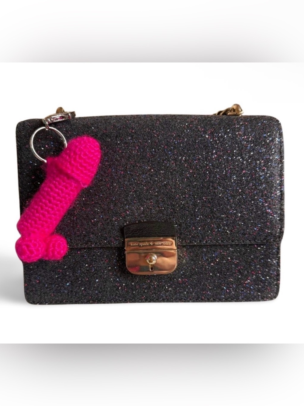 🍆BUY NOW🍆Handmade Cheeky Crochet Chapstick Holder Keychain